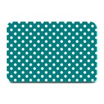 Polka Dots - White on Teal Plate Mat