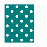 Polka Dots - White on Teal Small Garden Flag (Two Sides)