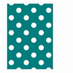 Polka Dots - White on Teal Large Garden Flag (Two Sides)