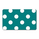 Polka Dots - White on Teal Magnet (Rectangular)