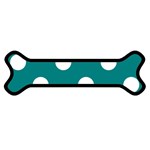 Polka Dots - White on Teal Magnet (Dog Bone)