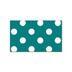 Polka Dots - White on Teal Sticker Rectangular (10 pack)