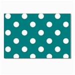 Polka Dots - White on Teal Postcard 4 x 6  (Pkg of 10)