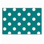 Polka Dots - White on Teal Postcards 5  x 7  (Pkg of 10)