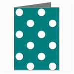 Polka Dots - White on Teal Greeting Card
