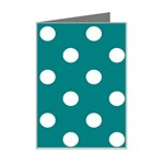 Polka Dots - White on Teal Mini Greeting Card