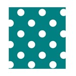 Polka Dots - White on Teal Greeting Card 4.5  x 6 