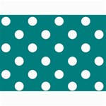 Polka Dots - White on Teal 5  x 7  Photo Cards