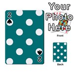 Polka Dots - White on Teal Playing Cards 54 Designs