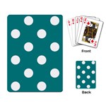 Polka Dots - White on Teal Playing Cards Single Design