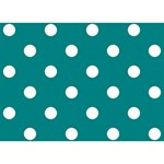 Polka Dots - White on Teal Birthday Cake 3D Greeting Card (7x5)