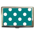 Polka Dots - White on Teal Cigarette Money Case