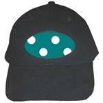 Polka Dots - White on Teal Black Cap