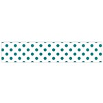 Polka Dots - Teal on White Flano Scarf (Small)