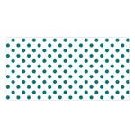 Polka Dots - Teal on White Satin Shawl