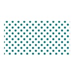Polka Dots - Teal on White Satin Wrap