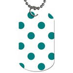 Polka Dots - Teal on White Dog Tag (Two Sides)