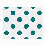 Polka Dots - Teal on White Small Glasses Cloth (2 Sides)