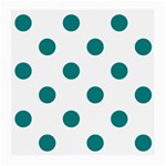 Polka Dots - Teal on White Medium Glasses Cloth (2 Sides)