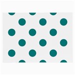 Polka Dots - Teal on White Large Glasses Cloth