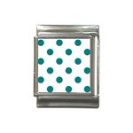 Polka Dots - Teal on White Italian Charm (13mm)