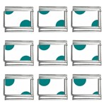 Polka Dots - Teal on White 9mm Italian Charm (9 pack)
