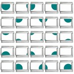 Polka Dots - Teal on White 9mm Italian Charm (25 pack)