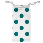 Polka Dots - Teal on White Jewelry Bag