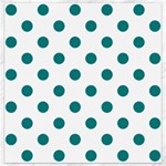 Polka Dots - Teal on White Canvas 12  x 12 