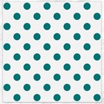 Polka Dots - Teal on White Canvas 16  x 16 