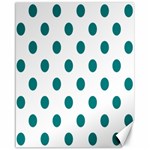 Polka Dots - Teal on White Canvas 16  x 20 
