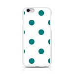 Polka Dots - Teal on White Apple iPhone 6/6S Silicone Case (Transparent)