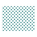 Polka Dots - Teal on White Double Sided Flano Blanket (Mini)