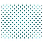 Polka Dots - Teal on White Double Sided Flano Blanket (Small)