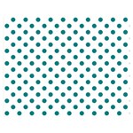 Polka Dots - Teal on White Double Sided Flano Blanket (Medium)