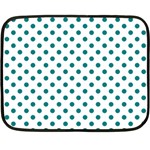 Polka Dots - Teal on White Double Sided Fleece Blanket (Mini)