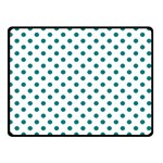 Polka Dots - Teal on White Double Sided Fleece Blanket (Small) (Two Sides)
