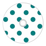 Polka Dots - Teal on White CD Wall Clock