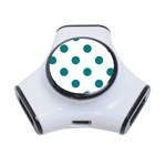 Polka Dots - Teal on White Portable USB Hub (One Side)