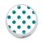 Polka Dots - Teal on White 4-Port USB Hub (Two Sides)