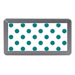 Polka Dots - Teal on White Memory Card Reader (Mini)