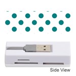 Polka Dots - Teal on White Memory Card Reader (Stick)