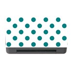 Polka Dots - Teal on White Memory Card Reader with CF