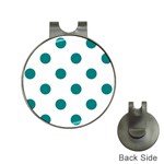 Polka Dots - Teal on White Golf Ball Marker Hat Clip