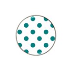 Polka Dots - Teal on White Hat Clip Ball Marker (4 pack)