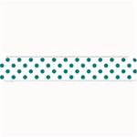 Polka Dots - Teal on White Small Bar Mat