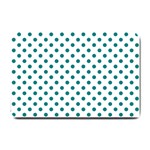 Polka Dots - Teal on White Small Doormat