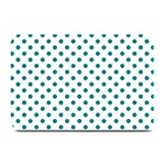 Polka Dots - Teal on White Plate Mat
