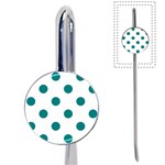 Polka Dots - Teal on White Book Mark