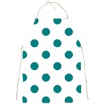 Polka Dots - Teal on White Full Print Apron